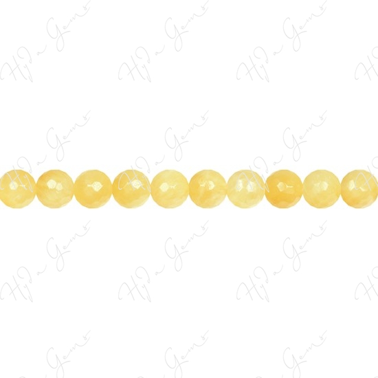 Yellow Jade Faceted Beads