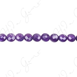 Amethyst Faceted Coin Beads