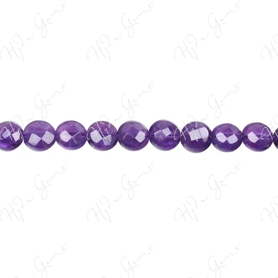 Amethyst Faceted Coin Beads