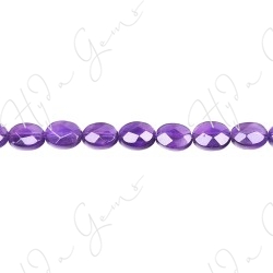 Amethyst Faceted Flat Oval Beads