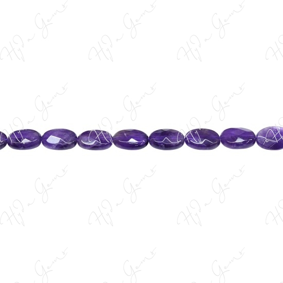 Amethyst Faceted Flat Oval Beads