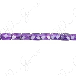 Amethyst Faceted Flat Rectangle Beads