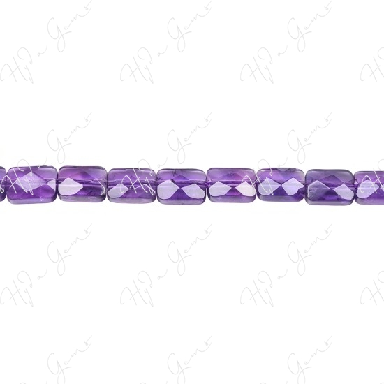 Amethyst Faceted Flat Rectangle Beads