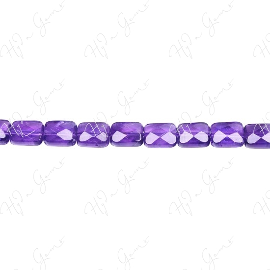 Amethyst Faceted Flat Rectangle Beads