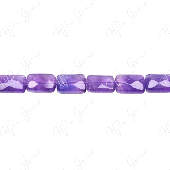 Amethyst Faceted Flat Rectangle Beads