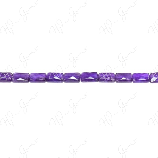 Amethyst Faceted Flat Rectangle Beads