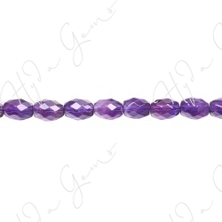 Amethyst Faceted Rice Beads