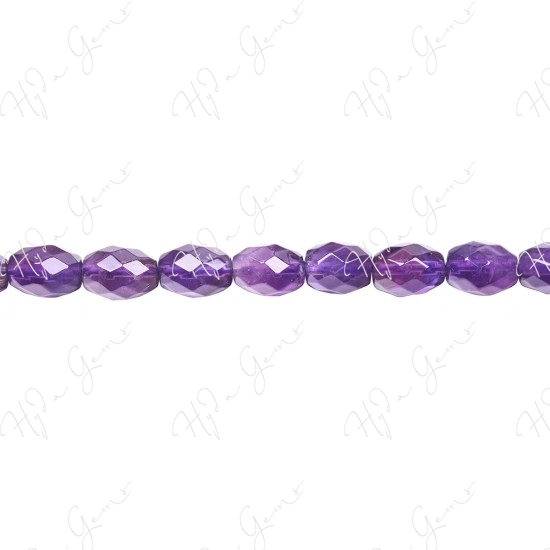 Amethyst Faceted Rice Beads