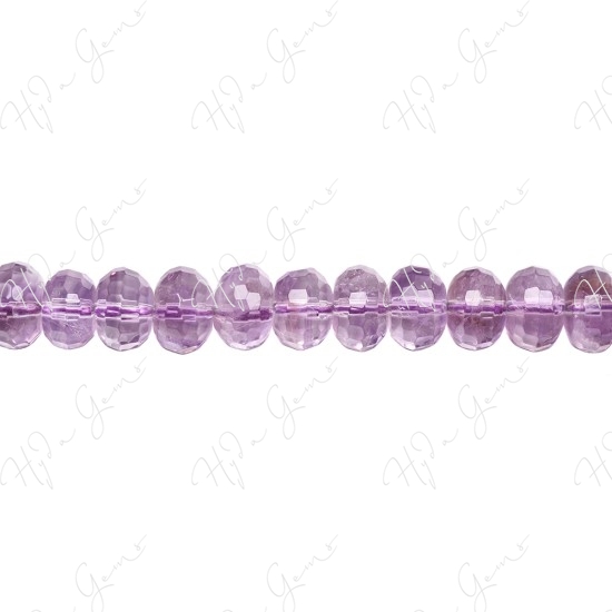 Light Amethyst Faceted Roundel Beads