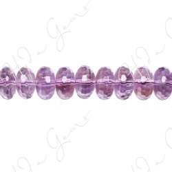 Light Amethyst Faceted Roundel Beads