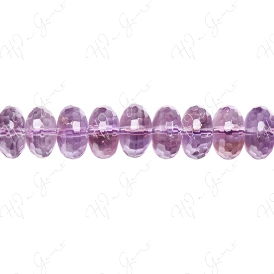 Light Amethyst Faceted Roundel Beads