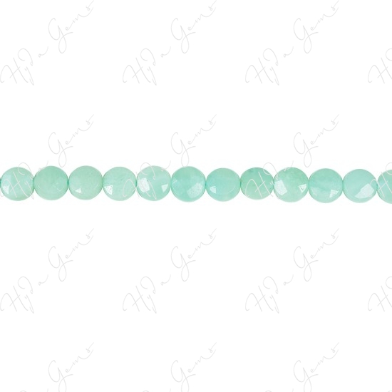 Amazonite Faceted Coin Beads