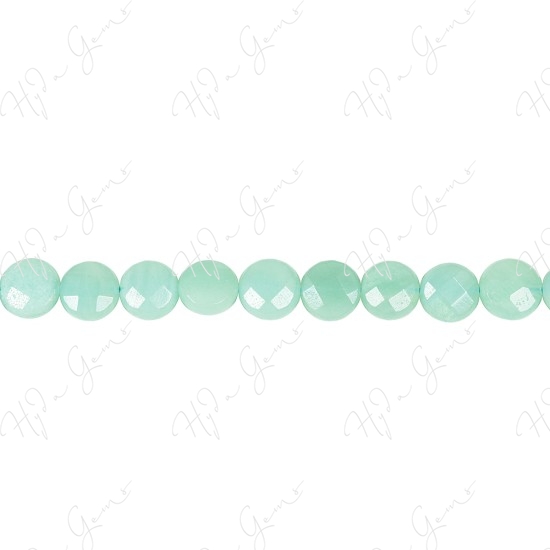 Amazonite Faceted Coin Beads