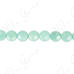 Amazonite Faceted Coin Beads