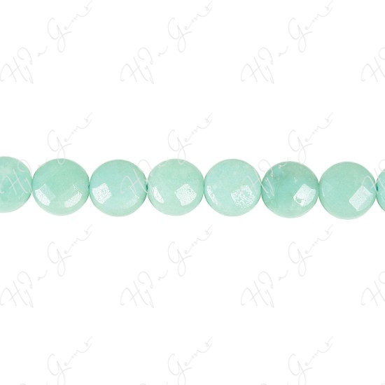 Amazonite Faceted Coin Beads