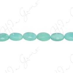 Amazonite Faceted Flat Oval Beads