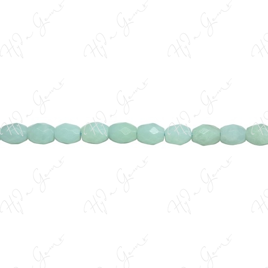 Amazonite Faceted Rice Beads