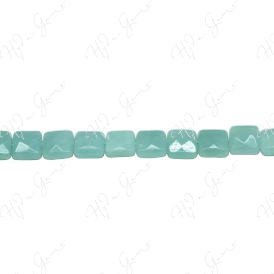 Amazonite Faceted Flat Square Beads