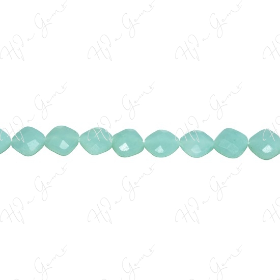 Amazonite Faceted Flat Square Beads