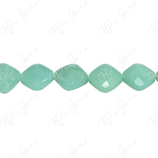 Amazonite Faceted Flat Square Beads