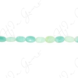 Amazonite Multi-Color Faceted Flat Oval Beads