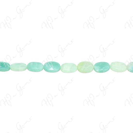 Amazonite Multi-Color Faceted Flat Oval Beads