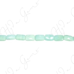 Amazonite Multi-Color Faceted Flat Rectangle Beads