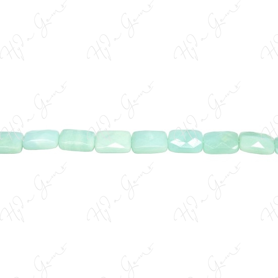 Amazonite Multi-Color Faceted Flat Rectangle Beads