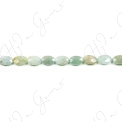 Aquamarine Multi-Color Faceted Flat Oval Beads