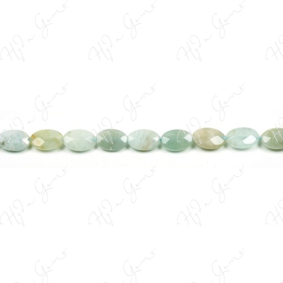 Aquamarine Multi-Color Faceted Flat Oval Beads