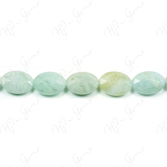 Aquamarine Multi-Color Faceted Flat Oval Beads