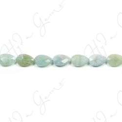 Aquamarine Multi-Color Faceted Pear Beads