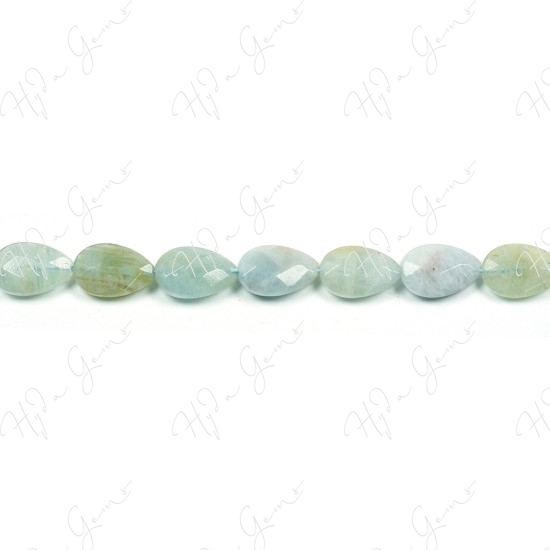 Aquamarine Multi-Color Faceted Pear Beads