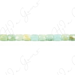 Aquamarine Multi-Color Faceted Flat Rectangle Beads