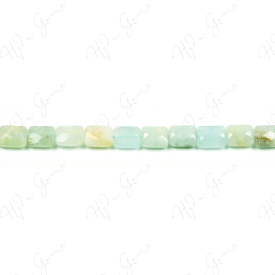 Aquamarine Multi-Color Faceted Flat Rectangle Beads