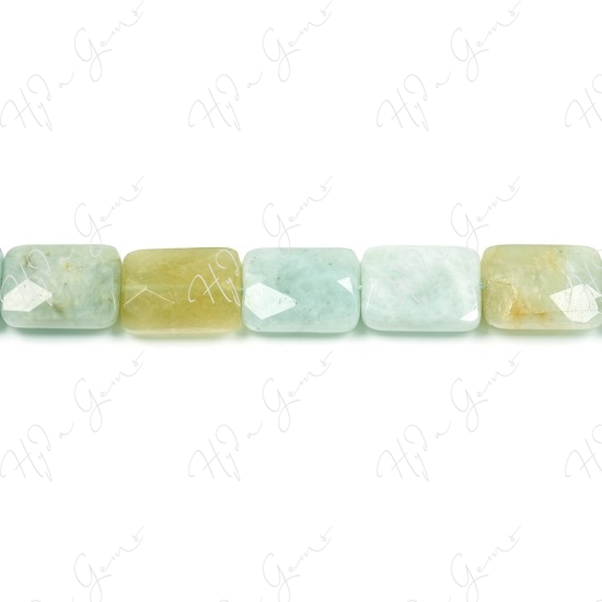 Aquamarine Multi-Color Faceted Flat Rectangle Beads