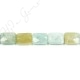 Aquamarine Multi-Color Faceted Flat Rectangle Beads