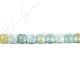 Aquamarine Multi-Color Faceted Flat Square Beads