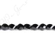 Black Agate Faceted 4-Face Oval Beads