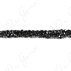 Black Agate Faceted Coin Beads