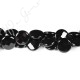 Black Agate Faceted Coin Beads