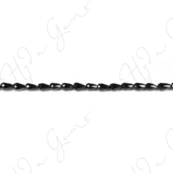 Black Agate Faceted Drop Beads