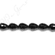 Black Agate Faceted Drop Beads