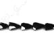 Black Agate Faceted Flat Ladder Beads