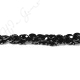 Black Agate Faceted Flat Oval Beads