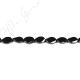 Black Agate Faceted Flat Oval Beads