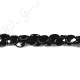 Black Agate Faceted Flat Oval Beads