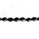 Black Agate Faceted Flat Oval Beads