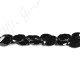 Black Agate Faceted Flat Oval Beads