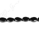 Black Agate Faceted Flat Oval Beads